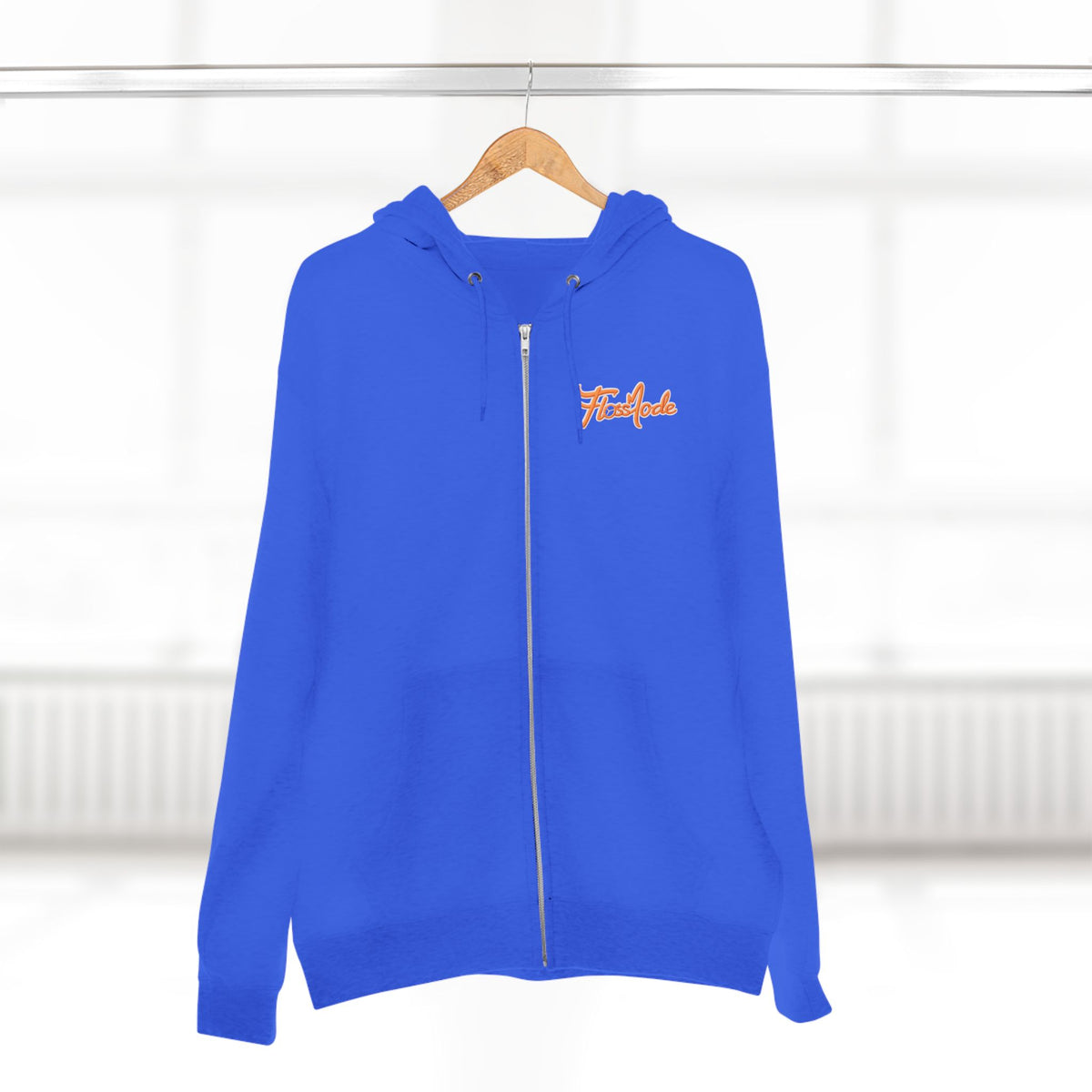 Floss Mode Script Zip Hoodie - Retro Orange Logo Zip-Up Hoodie