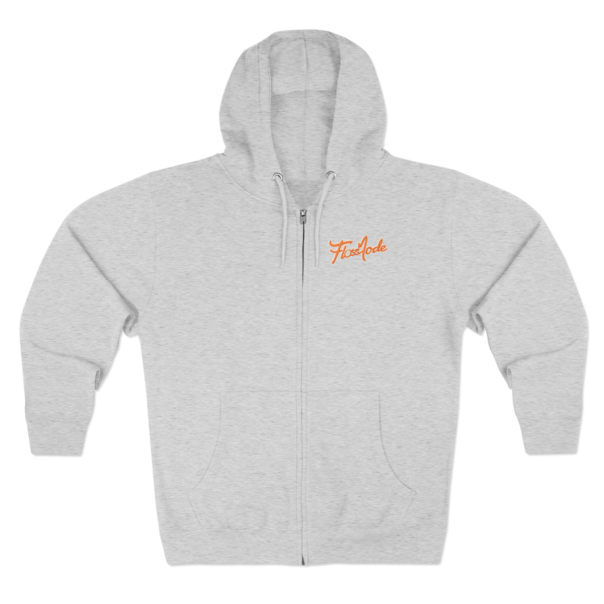 Floss Mode Script Zip Hoodie - Retro Orange Logo Zip-Up Hoodie