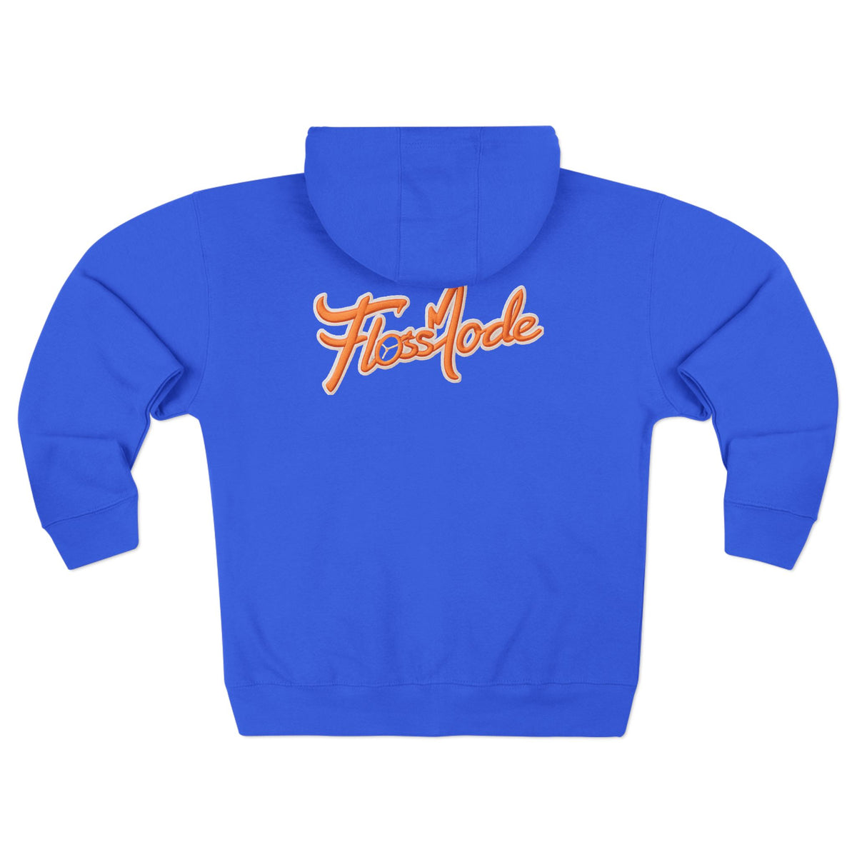 Floss Mode Script Zip Hoodie - Retro Orange Logo Zip-Up Hoodie