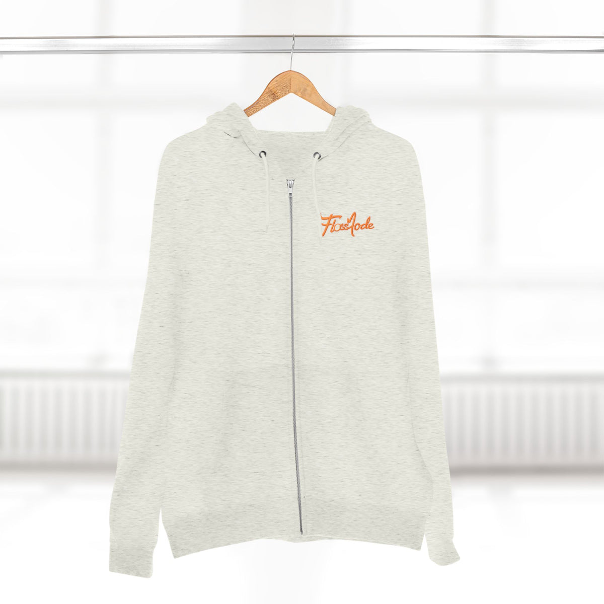 Floss Mode Script Zip Hoodie - Retro Orange Logo Zip-Up Hoodie
