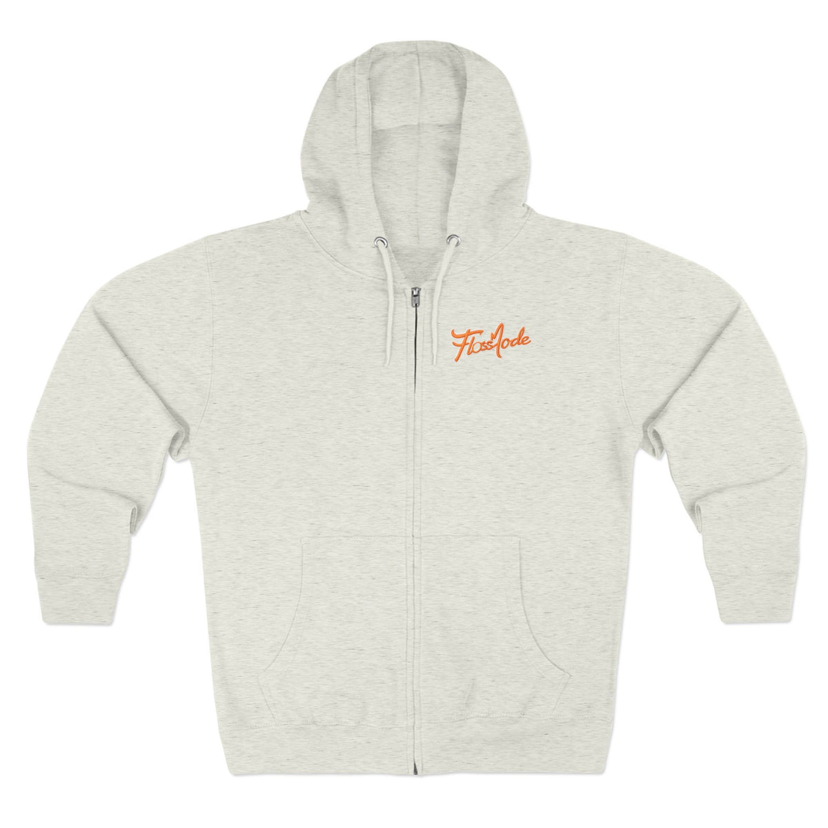 Floss Mode Script Zip Hoodie - Retro Orange Logo Zip-Up Hoodie