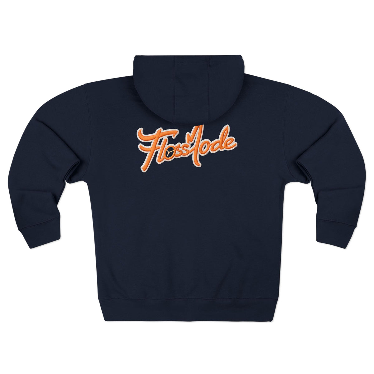 Floss Mode Script Zip Hoodie - Retro Orange Logo Zip-Up Hoodie