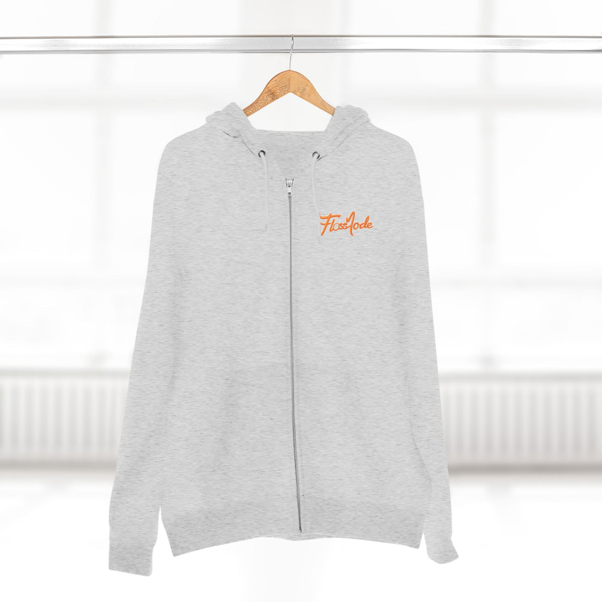 Floss Mode Script Zip Hoodie - Retro Orange Logo Zip-Up Hoodie
