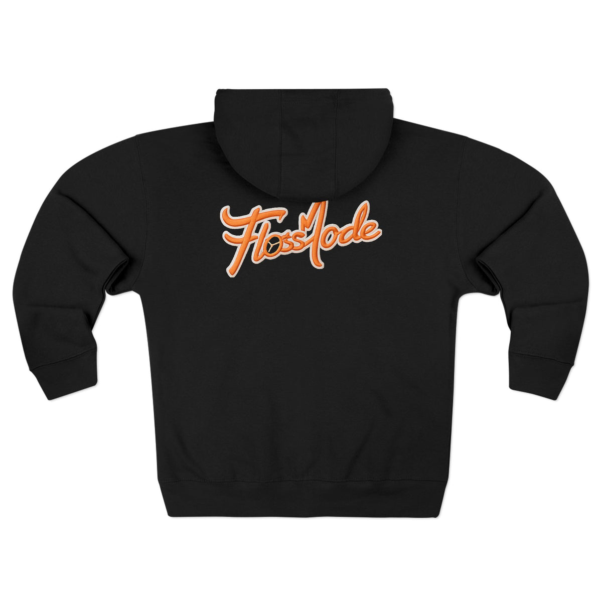 Floss Mode Script Zip Hoodie - Retro Orange Logo Zip-Up Hoodie